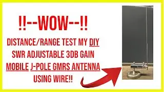 🔺  WOW  distance/range test my DIY adjustable 3db gain mobile j-pole GMRS antenna using wire!!🔺