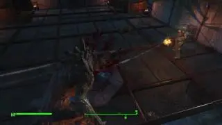 Cait vs Deathclaw vs 3 Mutant Hounds (Fo4)