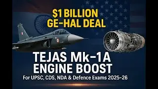India&ndash;US $1 Billion GE&ndash;HAL Engine Deal | Tejas Mk-1A Boost | Current Affairs 2025 | UPSC | SSC | CDS