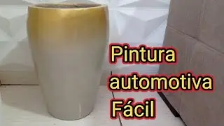 Como pinta vaso vietnamita bem fácil. Como pintar vaso de cimento.vaso vietnamita