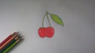 How to draw cherry 🍒// Easy cherry drawing//Pencil drawing