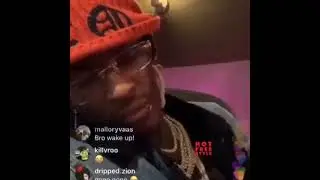 reaction meme: young thug sleeping on instagram live