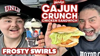 Wendy's NEW Cajun Crunch Chicken Sandwich & Brownie Batter Frosty Review! 🔥🍦