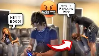 TALKING TO OTHER GUYS WHILE MY BF PLAYS THE GAME PRANK! *GONE WRONG* 😳