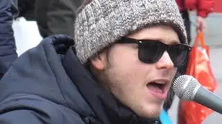 MIKE BLUE singing in Church Street,  Liverpool.  1st March 2019.