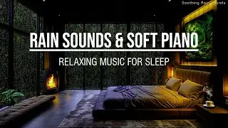 8 Hours Relaxing Music with Rain Sounds for Sleeping - Snug Bedroom Accompanied by Rainfall Outside
