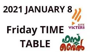 KITE VICTERS TIME TABLE || 2021 JANUARY 8 FRIDAY || Raheema's Creations