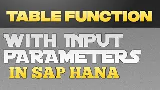 Table Function using INPUT Parameter