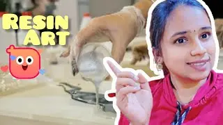 Aj Mene Painting Par Resin Dali 😍| Resin Art 😘| ResinWork Part 1|#resinart​  #heyclear​  #handmade  