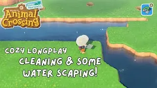 ACNH cozy relaxing long play | Waterscaping! |  (no commentary)