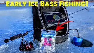 Early Ice OHIO Bass Fishing with Frostbite Baits!