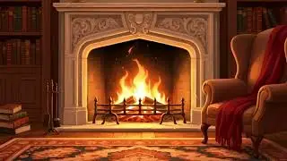 Aristocratic Study Ambience: Magic, Books and Crackling Fire