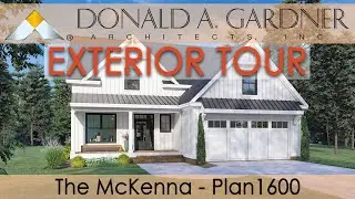 Two story house plan with a narrow width and a modern farmhouse fa&ccedil;ade   The McKenna   1600