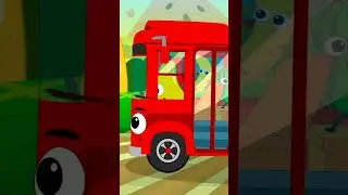Wheels On the Bus Go Round And Round #shorts #nurseryrhymes #vehiclevideos #carcartoons