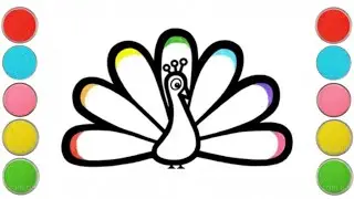 Peacock Simon Painting, Drawing | Learn Animals and Colors For Kids