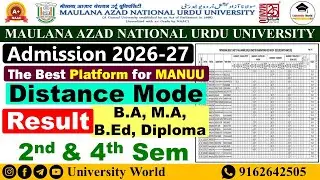 Manuu Distance Result 2025 | 2nd & 4th Sem, Backlog | @UniversityWorld