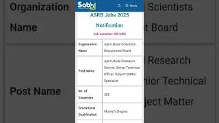 ASRB Jobs 2025: Apply Online for 582 Agricultural Research Service, Senior Technical Officer