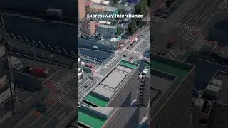 Takeshi Expressway Interchange in city center #citiesskylines #nishimachi #shorts