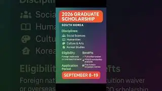 You want to study Korean studies on sponsorship you got this. #koreanstudies #koreanscholarship