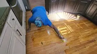 Amazing Hardwood Floor Refinishing | Screening & Recoating Red Oak wood floors with Color Correction