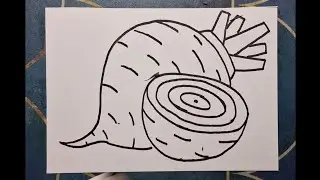 Beetroot drawing,  step by step drawing,  drawing tutorial 