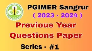PGI Sangrur Previous Year Questions Paper | PGIMER Sangrur Chandigarh 2023 Exam Preparation | #1