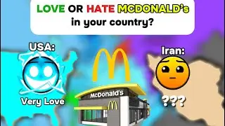 RELATION to McDONALD’s in this country in 2025. Love or hate mcdonalds in tour country?