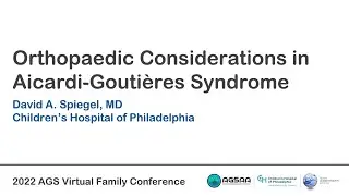 Orthopaedic Considerations in Aicardi-Gouti&egrave;res Syndrome (David Spiegel, MD)