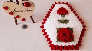 güllü kabartmalı kese lif yapılışı.tasarım (GONCA DOĞRU)