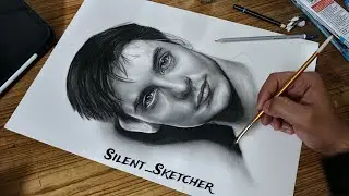 DAY 45!!!! Timelapse drawing video!!! Realistic portrait drawing 