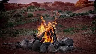 Escalante Utah CampFire  - Scenic View while Camping and Relaxing