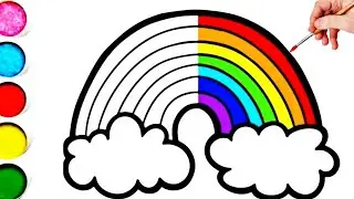 Cute Rainbow Cloud Drawing, Painting & Coloring For Kids and Toddlers_ Kids Art 