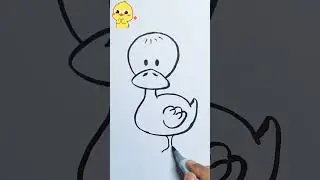 how to draw a cute duck easy #shorts #viral #trending #drawing #duck