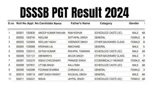 DSSSB PGT Result 2024 | Cut Off Marks, Merit List