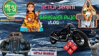 SARASWATI PUJA VLOG || Ride n Food ||  Hidden Bengali Restaurant || Honda H'ness CB 350 | Motovlog |