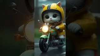 Cute cat rider #cat #cutecat #kitten #love #aicats #catvideos #cutecats #meow #adorable #pets