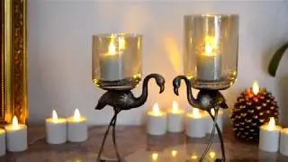 Set os 12 moving wick led flameless pillar candles