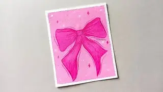 Easy Pink Bow Painting Tutorial | Cute Aesthetic Art for Beginners | Pookie Art 🎀