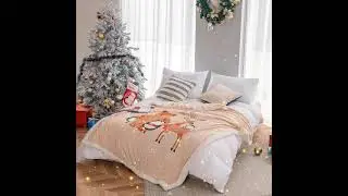 Christmas printed cashmere blanket