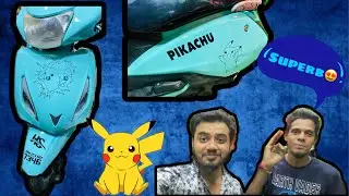 Tvs Jupiter Vinyl Wrapping | Firozi colour | pikachu wrap | Jupiter modification | Hs graphics