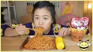ASMR 4X SPICY MALA FIRE NOODLES | Eating Sounds