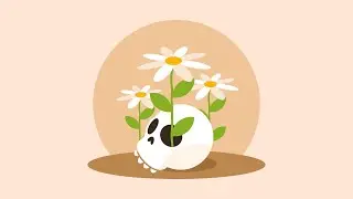 Create a Flat Design Flower Growing from Skull with Inkscape