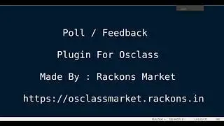 Poll / Feedback Osclass Plugin at 4.99 Euro on Rackons Market