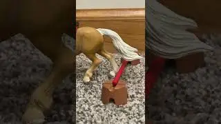 Tack up and ride ruby with me! ❤️💗#jumping #horse #schleich