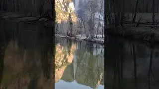Reflection of the Yosemite Falls in the river #nature #amazingactionshots #naturephotography #falls