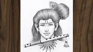 how to draw krishna smiling face, krishna drawing easy step by step