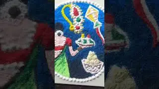 A simple haldi kunku rangoli for makarsankranti #rangoli #youtubeshorts #drawing #art #design