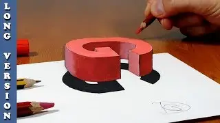 Try to do 3D Trick Art on Paper, floating letter G, Long Version