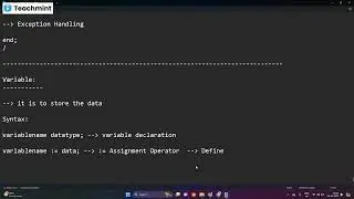 PLSQL Introduction and Datatypes