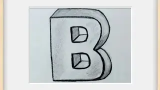 How to draw 3D letter B #drawingfun #3ddrawing #letterdrawing 